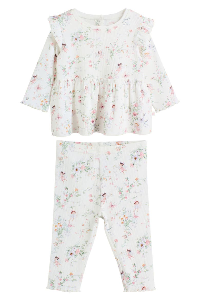 Kids' Peplum Rib Two-Piece Set, Main, color, WHITE