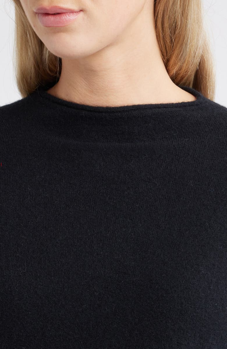 Caslon<sup>®</sup> Funnel Neck Sweater, Alternate, color, Black