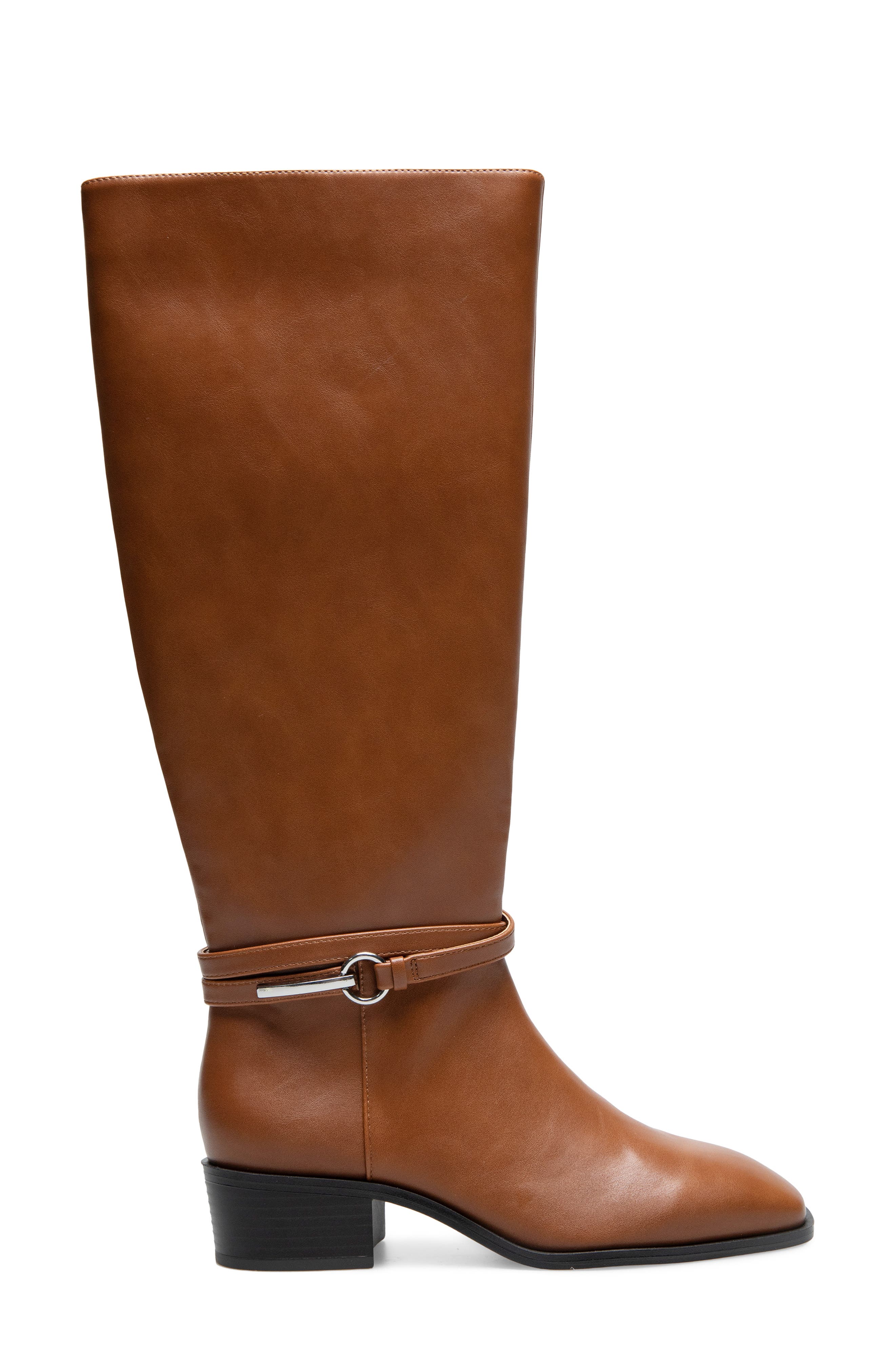 Bennett Faux Leather Knee High Boot, Alternate, color, COGNAC