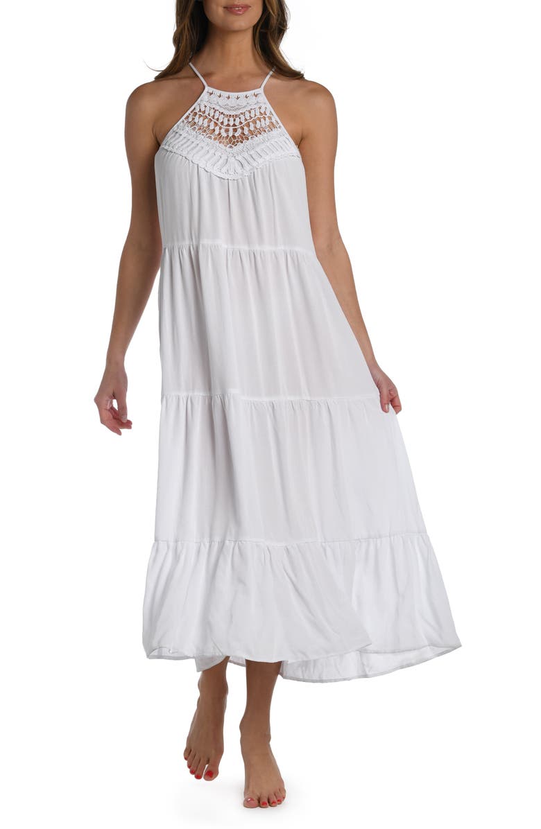 La Blanca Coastal Halter Neck Cover-Up Dress, Main, color, White