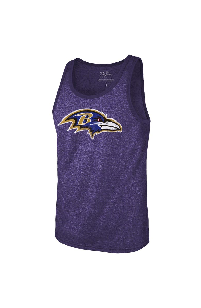 Majestic Threads Men's Majestic Threads Lamar Jackson Purple Baltimore Ravens Name & Number Tri-Blend Tank Top, Alternate, color, 