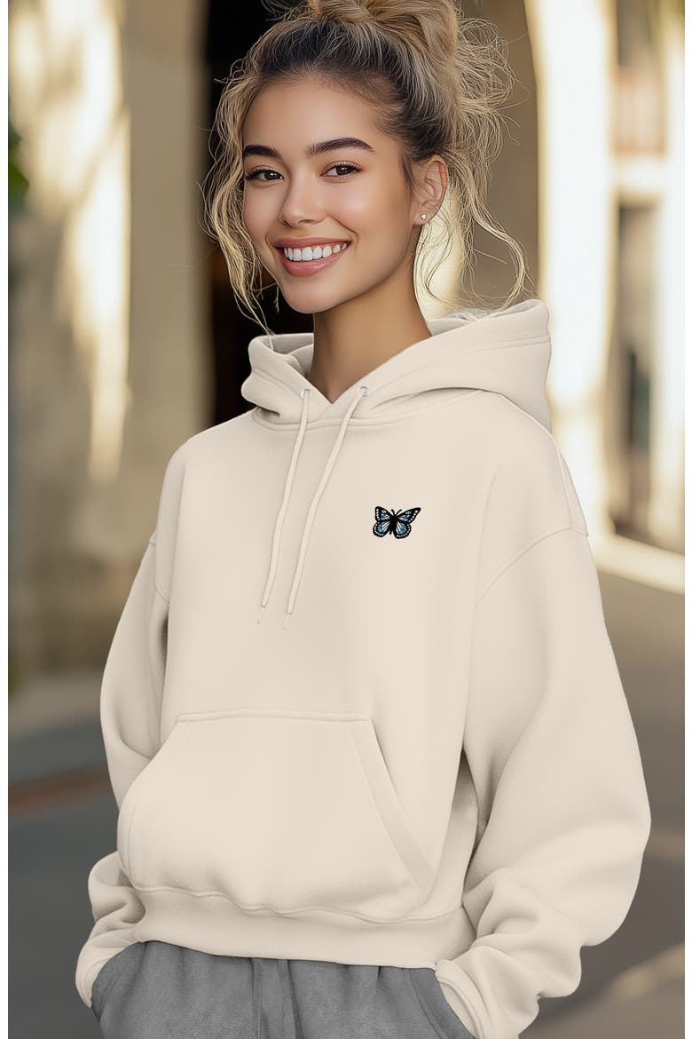 Womens Butterfly Midweight All Day Hoodie, Alternate, color, Sandshell