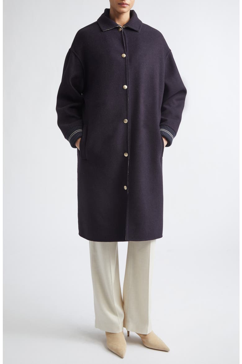 Long Wool Bomber Coat, Alternate, color, 177-92 AMETHYST GR