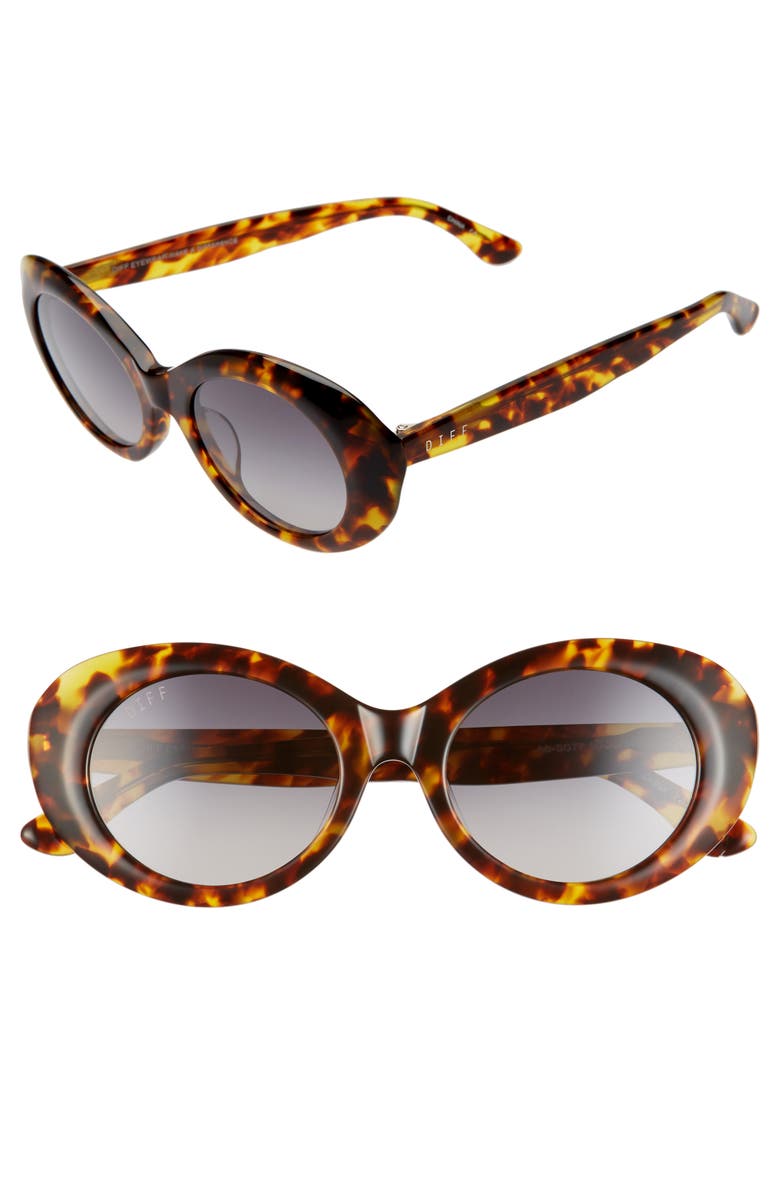DIFF Olivia 50mm Oval Sunglasses, Main, color, 
