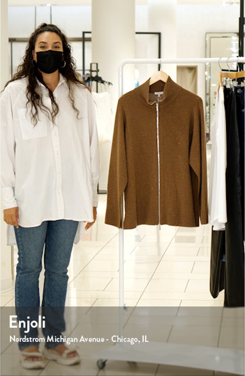 Sequin Zip Cashmere & Silk Cardigan, sales video thumbnail