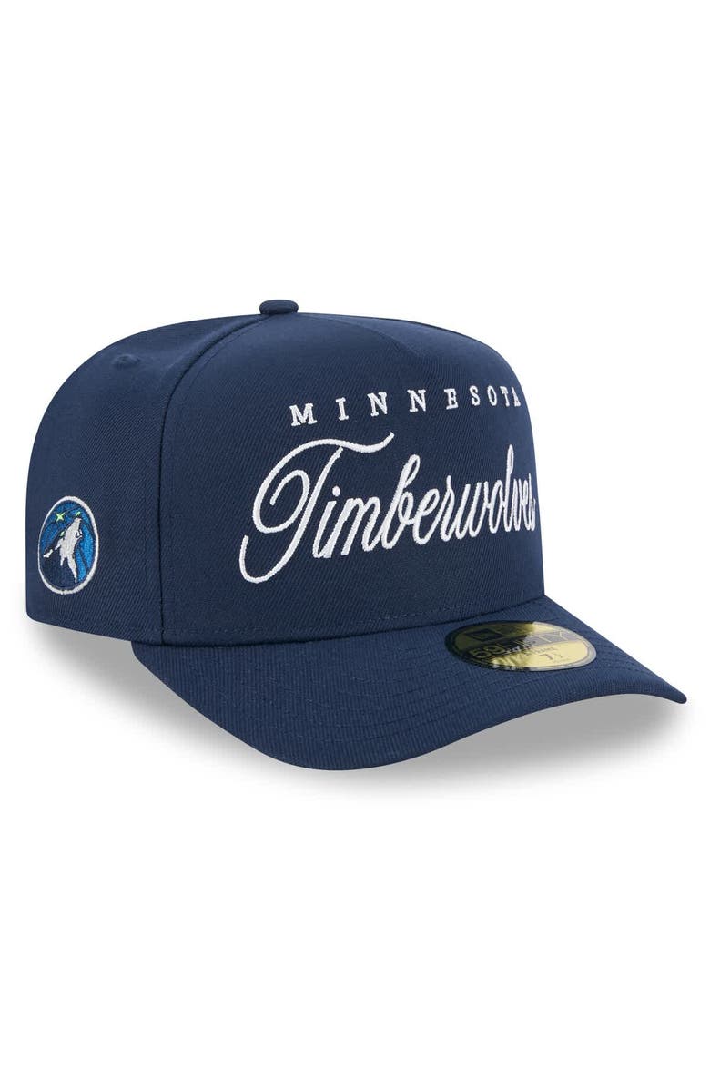 New Era Men's New Era Navy Minnesota Timberwolves 2025 NBA Draft A-Frame 59FIFTY Fitted Hat, Alternate, color, Navy