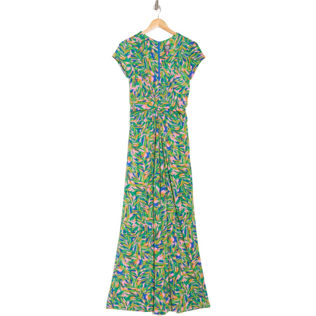 VINCE CAMUTO VINCE CAMUTO TWIST FRONT SHORT SLEEVE JUMPSUIT