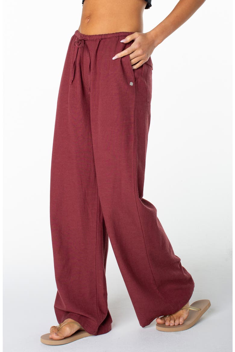 Iyla Wide Leg Drawstring Pants, Alternate, color, PORT