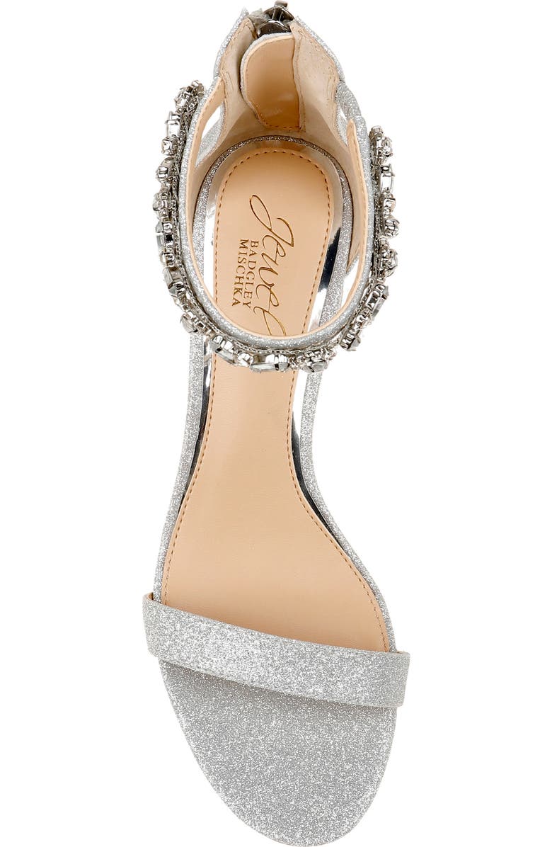 Jewel Badgley Mischka Catalina Ankle Strap Sandal, Alternate, color, Silver