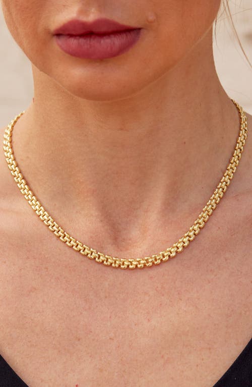 Savvy Cie Jewels 18k Italian Gold Plated Panther Link Necklace In Gold