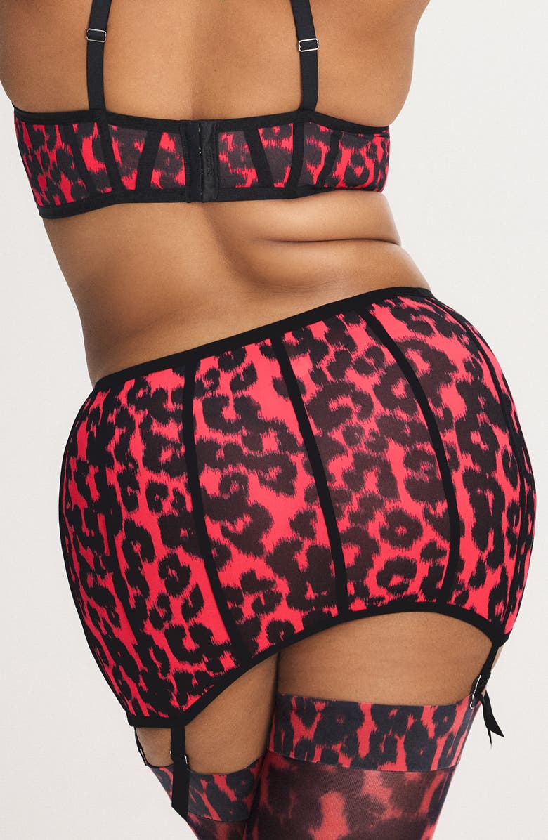 SAVAGE X FENTY City Kitty Garter Skirt, Alternate, color, Open Late Red Vintage