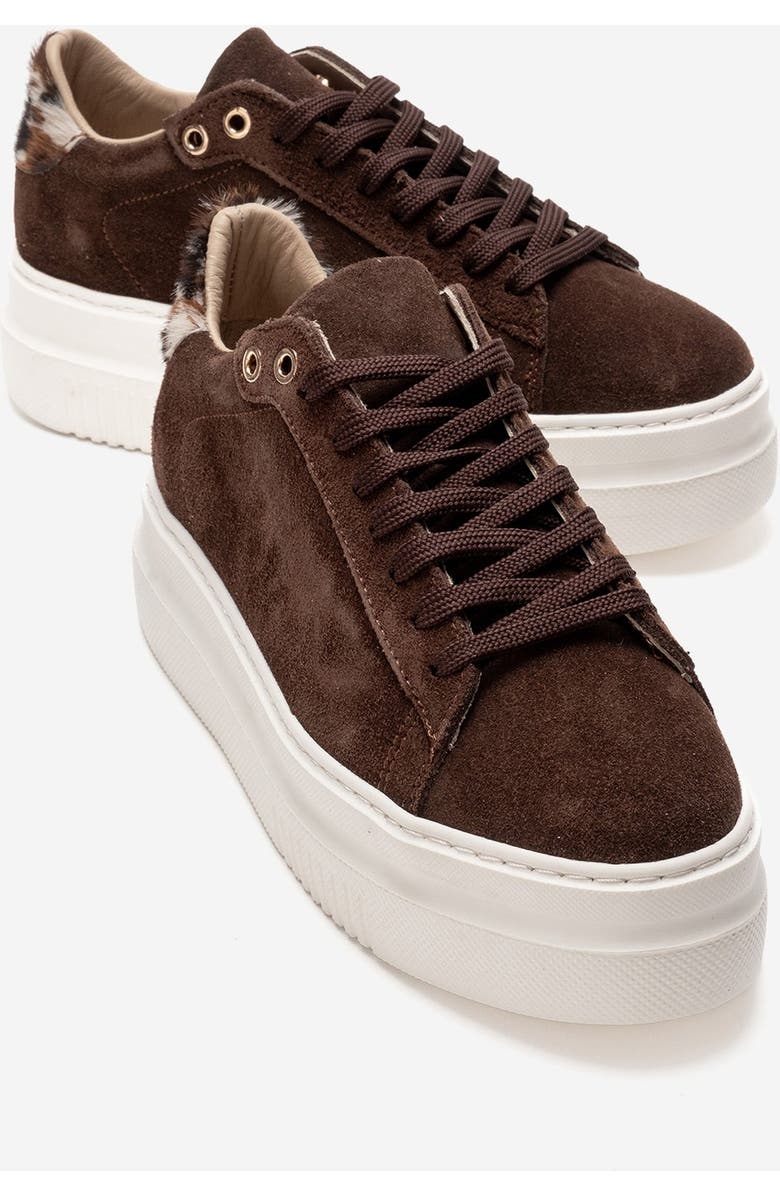 Forever & Always Shoes Nera Leather Casual Sneaker, Alternate, color, Brown Suede