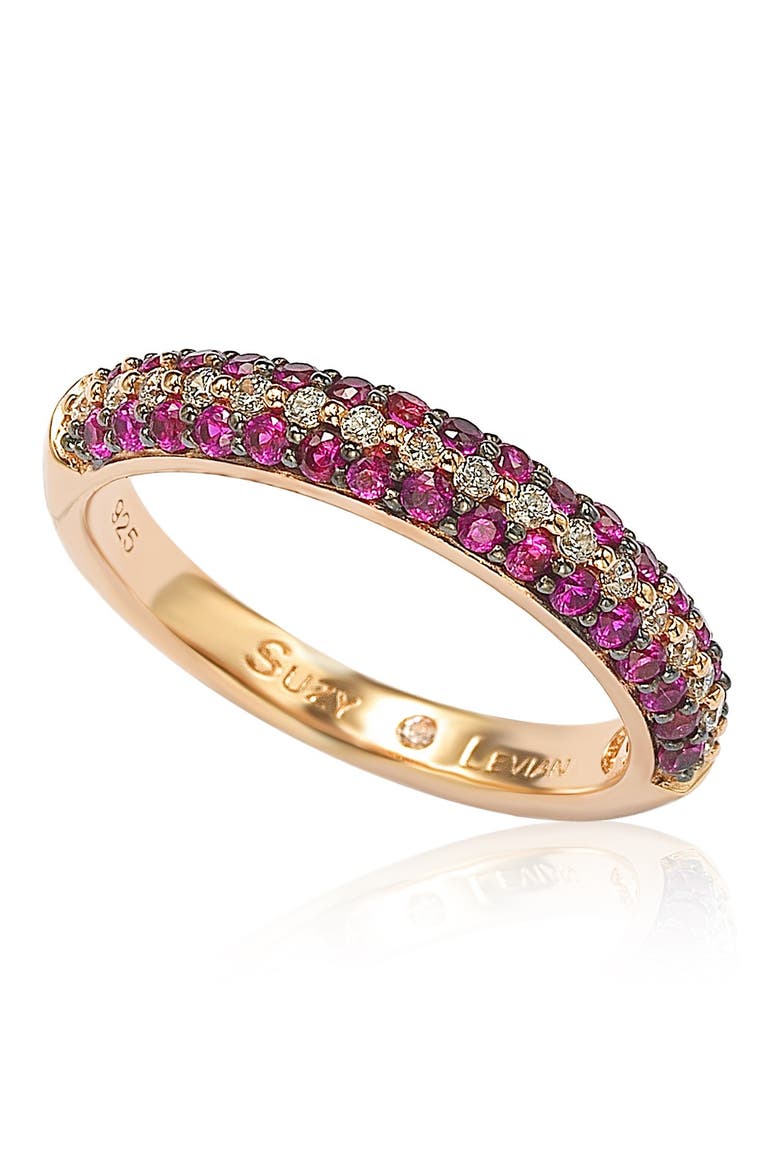 CZ Eternity Band Ring, Alternate, color, RED