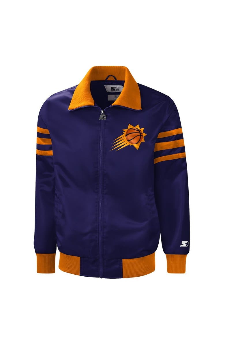 STARTER Men's Starter Purple Phoenix Suns The Captain II Full-Zip Varsity Jacket, Alternate, color, Purple
