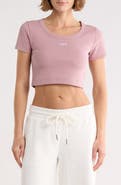 Off-White Ribbed Crop T-Shirt