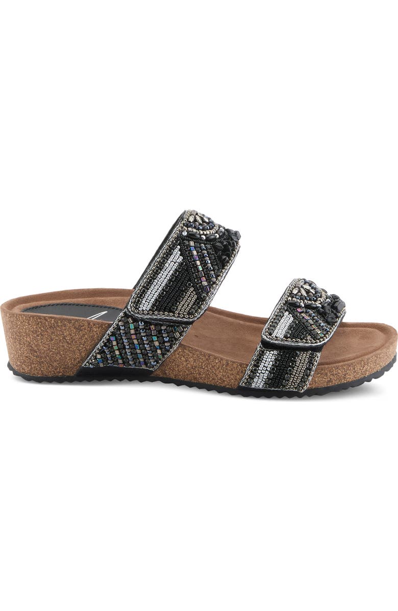 AZURA BY SPRING STEP Bahamain Hand Beaded Platform Sandal, Alternate, color, Black Multi