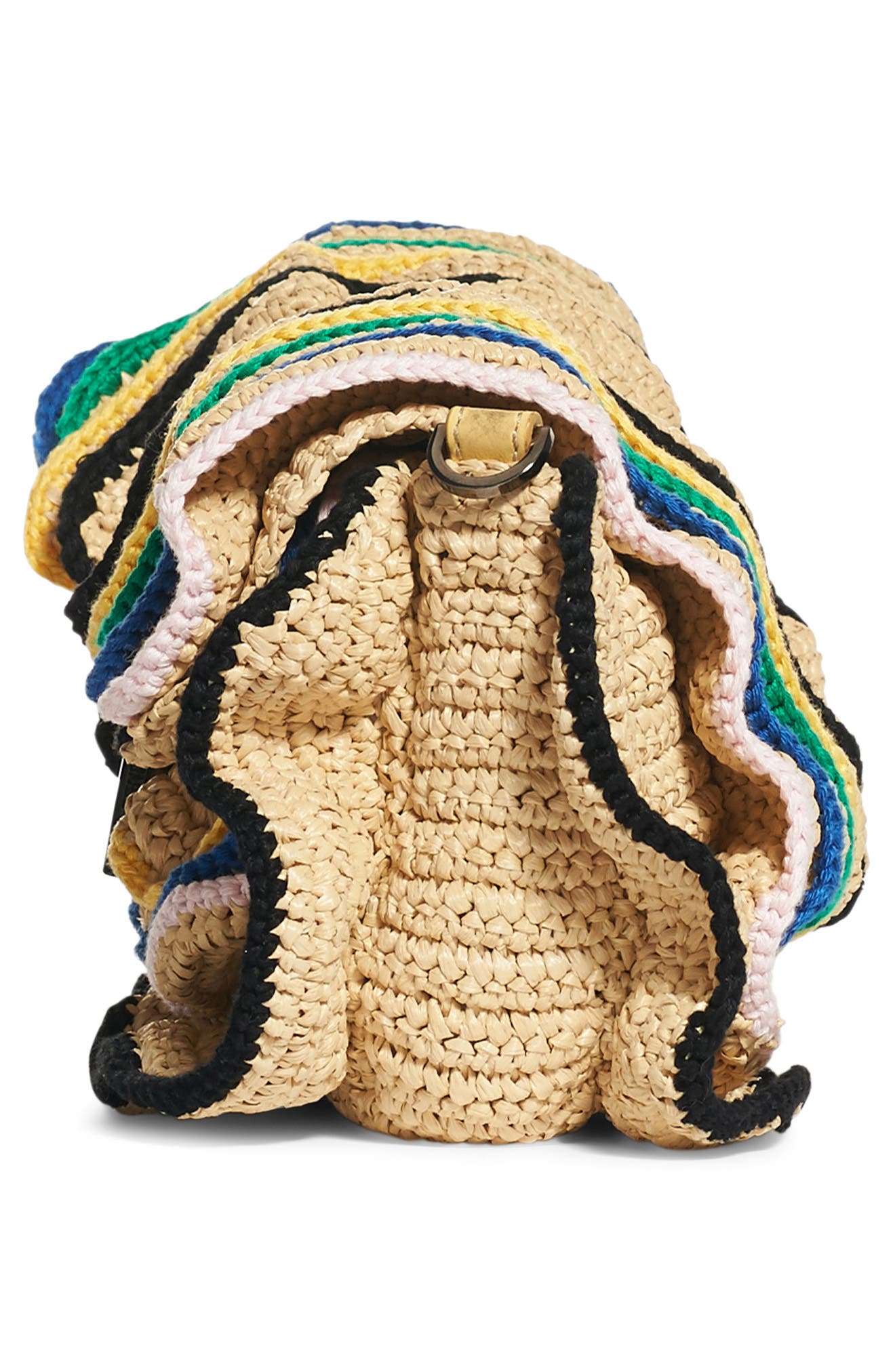 Raffia Wave Baguette, Alternate, color, NATURAL/ MULTI