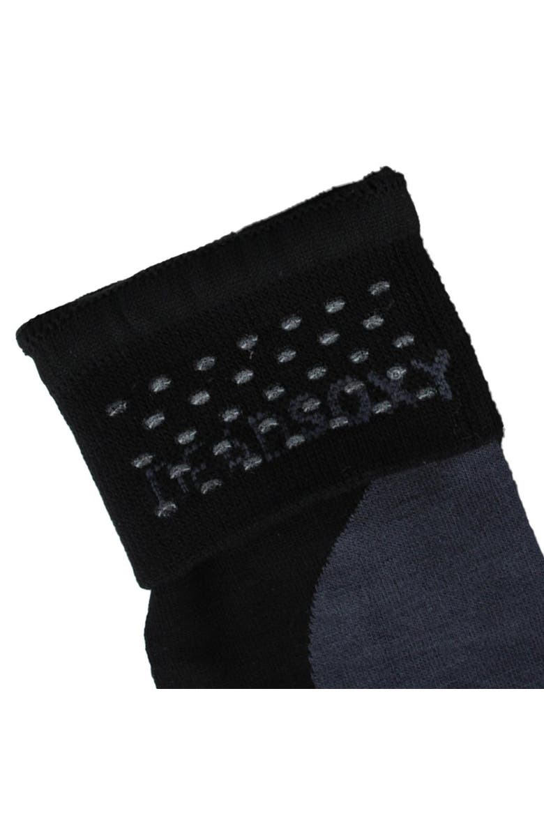 DeadSoxy Men's Circle Patch Mid-Calf Premium Novelty Dress Socks, Alternate, color, Black