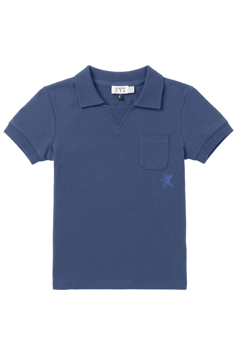 Star Embroidered Chest Pocket Rib Cuff T-Shirt, Main, color, Indigo