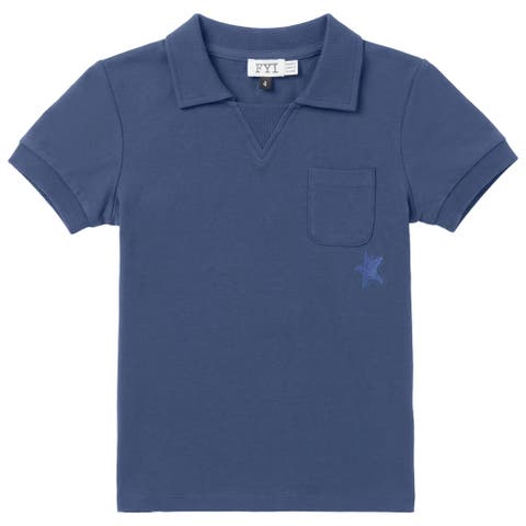 Star Embroidered Chest Pocket Rib Cuff T-Shirt (Toddler, Little Kid & Big Kid)