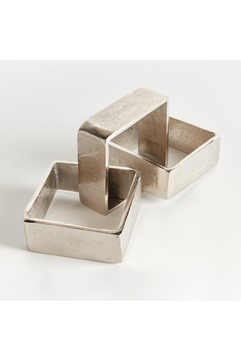 Corbin Square Chain Sculpture - Silver, Alternate, color, Silver