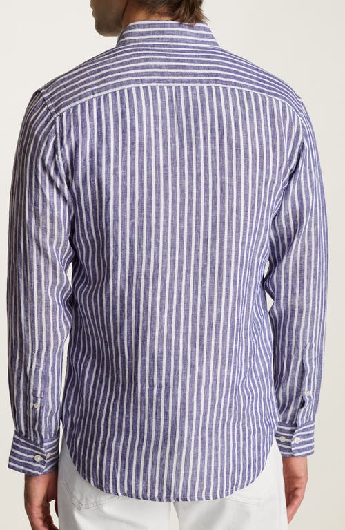 Bonobos Slim Fit Stripe Slub Linen Button-down Shirt In Durham Stripe C32