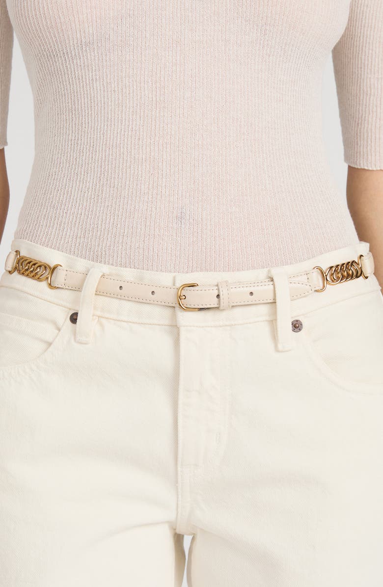 FRAME The Twisted Link Belt, Main, color, Cream