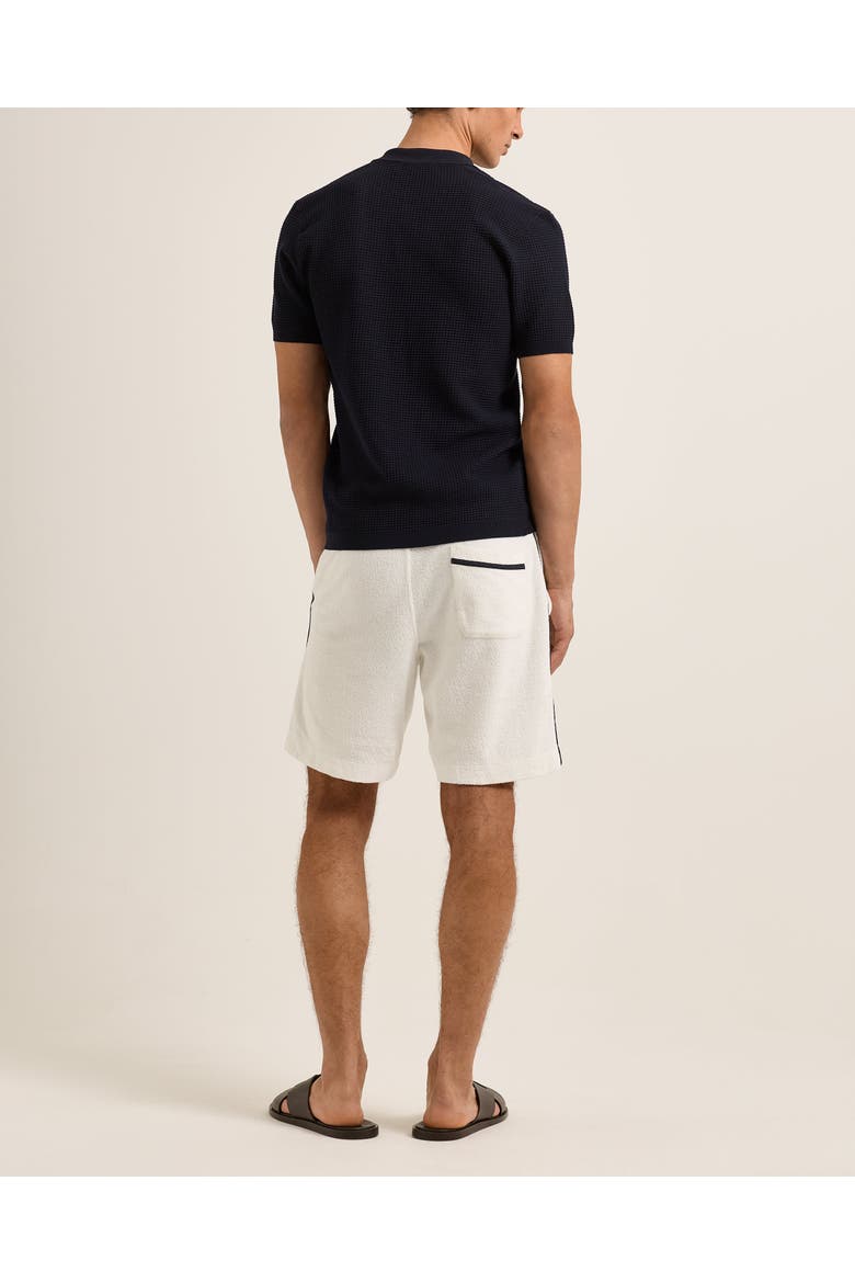 Trevone Towelling Classic-Fit Drawcord Sweat Shorts, Alternate, color, WHITE SAND/NIGHT IRIS
