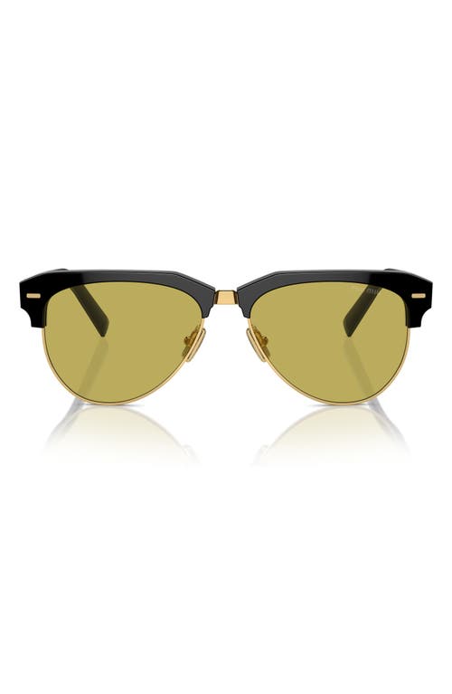 Miu Miu 57mm Pilot Sunglasses In Black