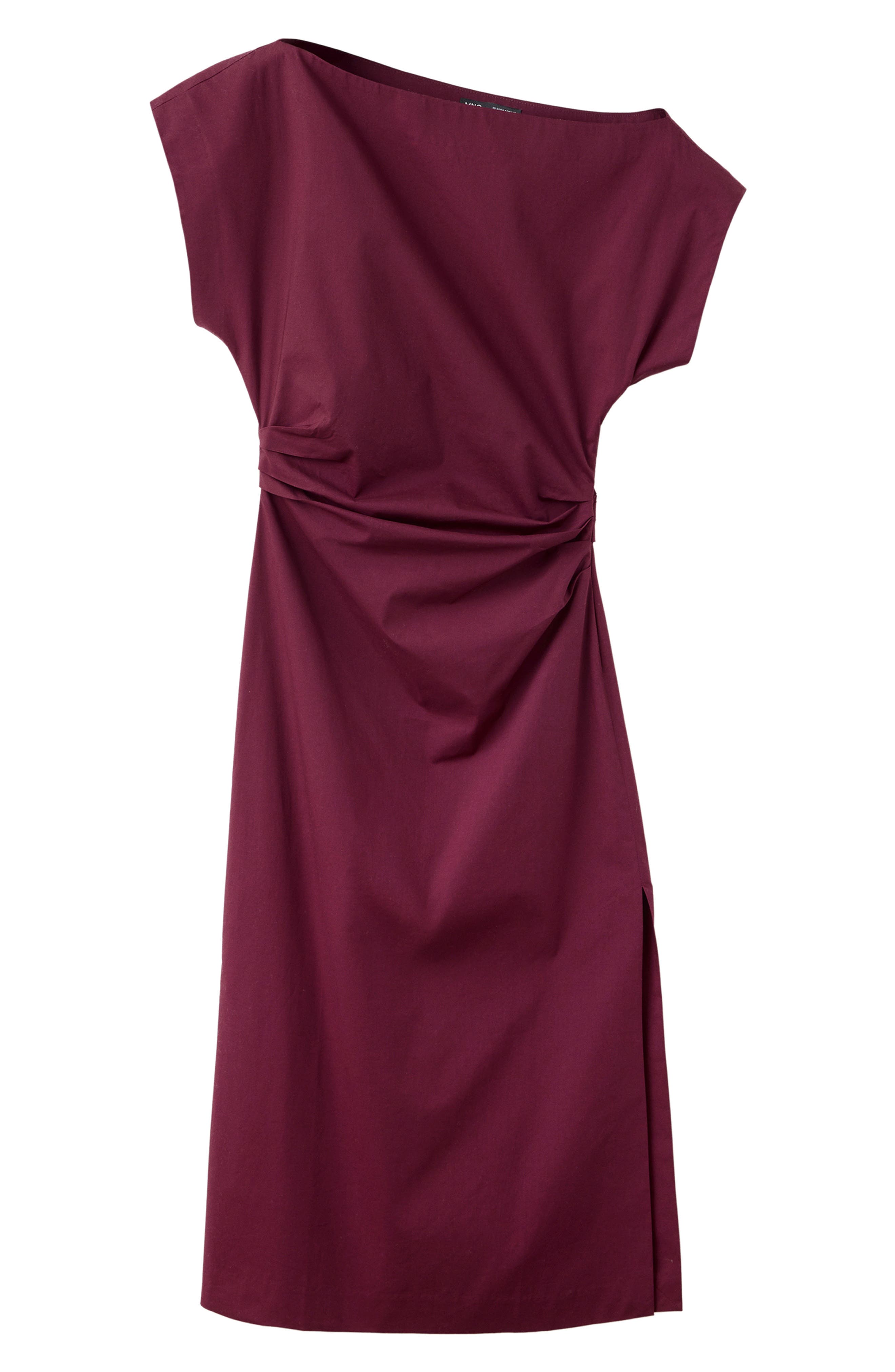 MANGO Pleated One-Shoulder Midi Dress (Women) | Nordstrom