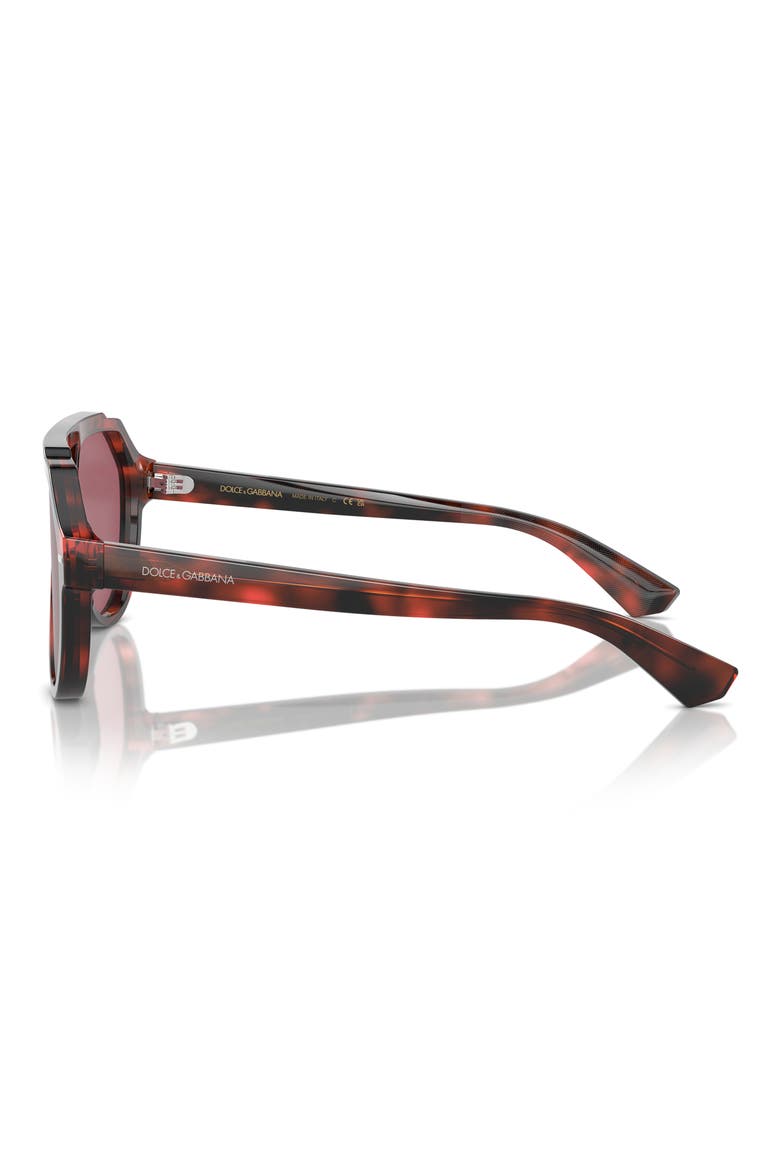 60mm Pilot Sunglasses, Alternate, color, RED HAVANA