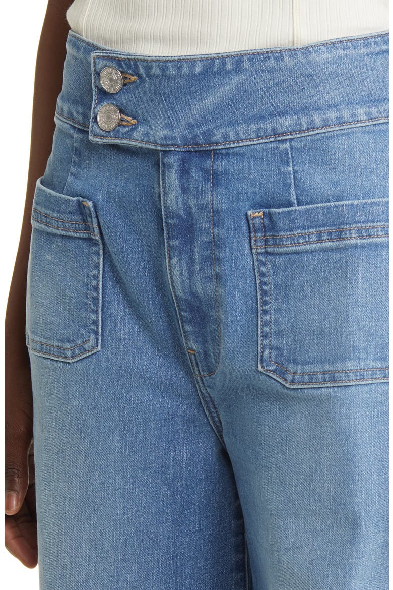 Le Hardy Patch Pocket High Waist Wide Leg Jeans, Alternate, color, GENEVA