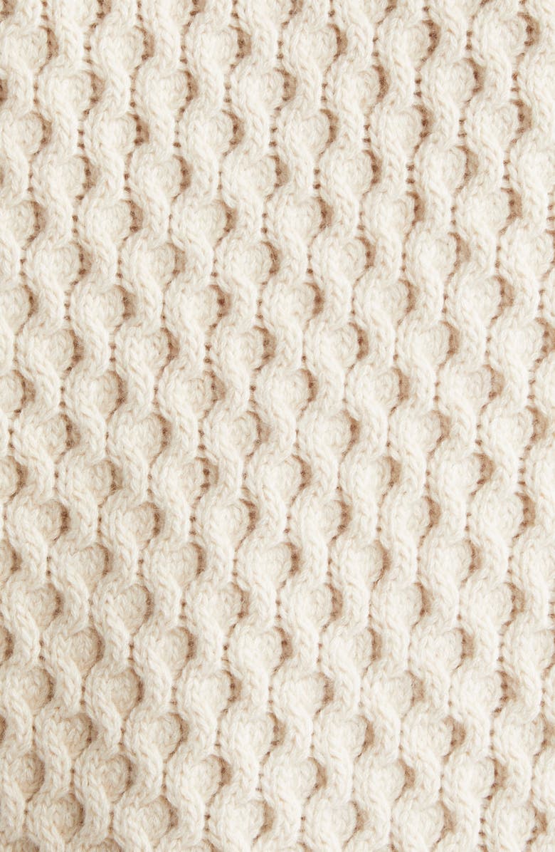 Johnstons of Elgin Aran Cable Knit Cashmere Sweater, Alternate, color, Champagne