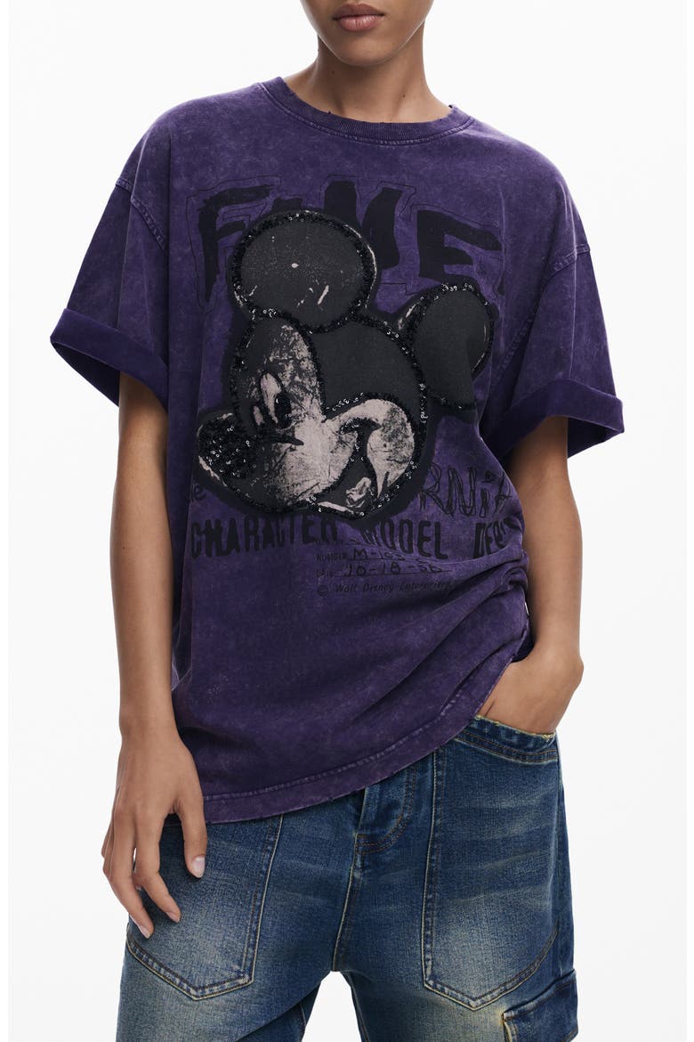 Graphic Cotton T-Shirt, Main, color, MEDIUM GRAY PURPLE