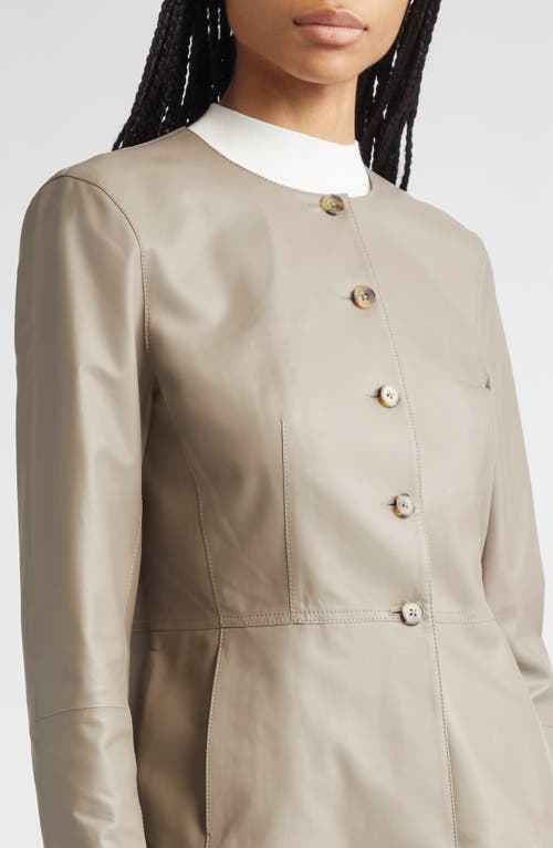 Lafayette 148 New York Fitted Waist Collarless Jacket In Gray