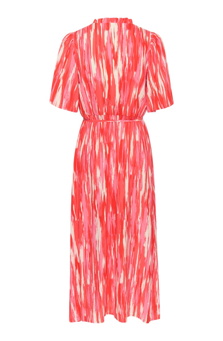 Kaffe Arina Half Sleeve V-Neck Maxi Dress, Alternate, color, Pink Abstract Print
