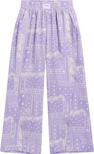 Palm Angels Kids' Astropaisley Split Wide Leg Pants