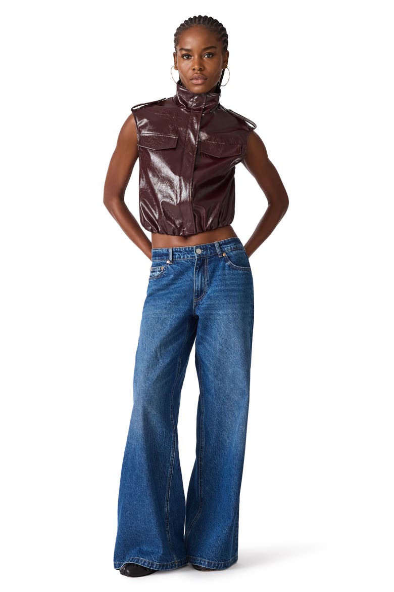 Luxie Faux Leather Vest, Alternate, color, DEEP FIG