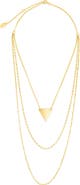 Sterling Forever Triple Chain Layered Triangle Necklace