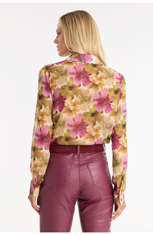 The Noli Shop Ana Button Up Shirt In Multi