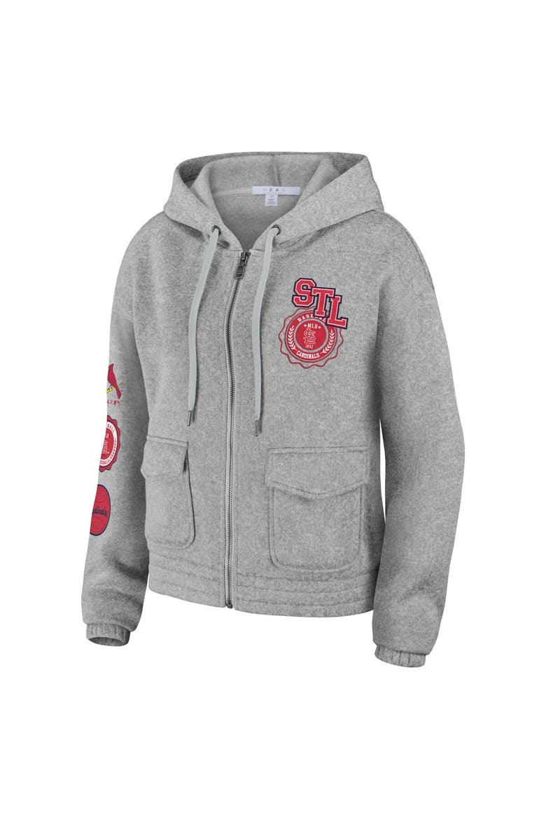 Women's WEAR by Erin Andrews Gray St. Louis Cardinals Full-Zip Hoodie, Alternate, color, Gray