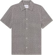 Les Deux Hector Paisley Short Sleeve Cotton Button-Up Shirt
