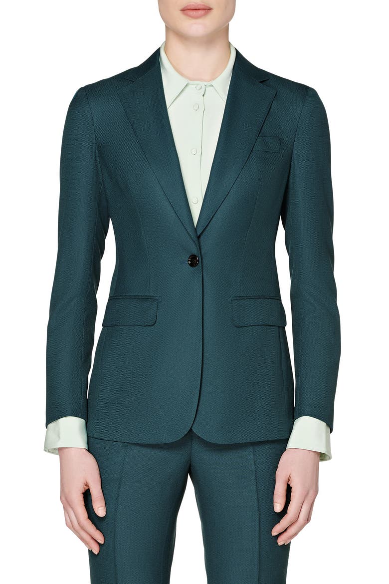 Cameron Wool Suit Jacket, Main, color, TEAL