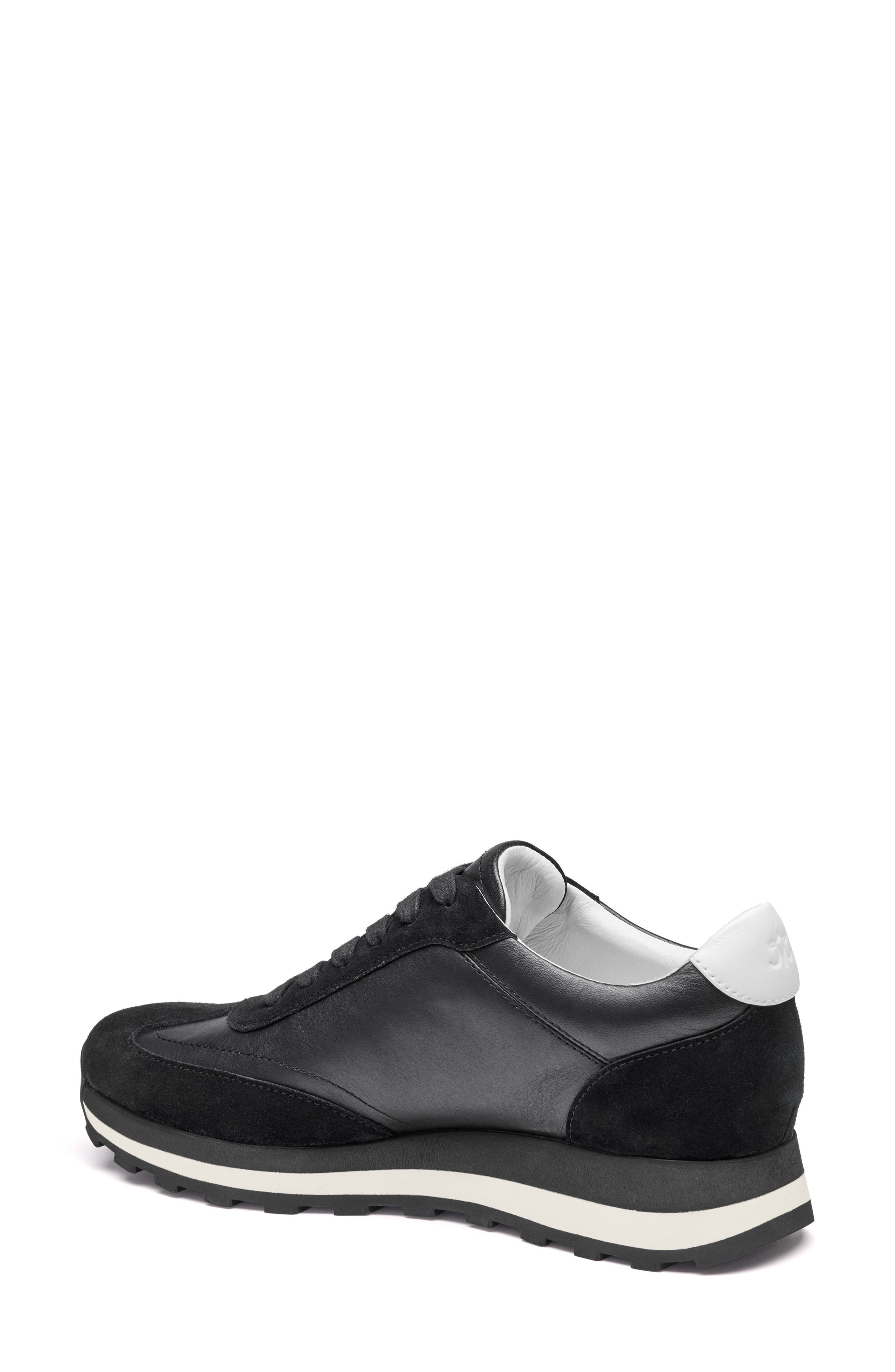 Piper T-Toe Sneaker, Alternate, color, BLACK NAPPA LEATHER/SUEDE