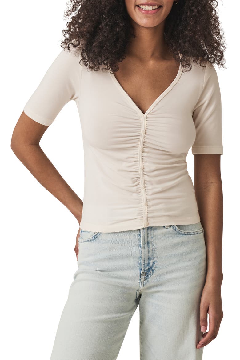 Yasmina Ruched T-Shirt, Main, color, MOONSTONE