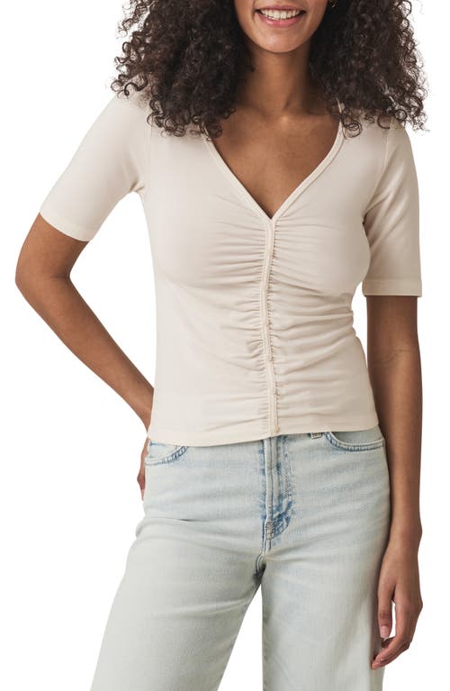 Splendid Yasmina Ruched T-shirt In White