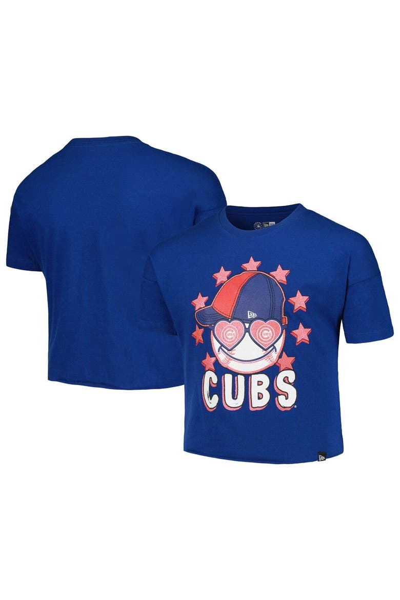 Girls Youth New Era Royal Chicago Cubs Team Half Sleeve T-Shirt, Main, color, Royal