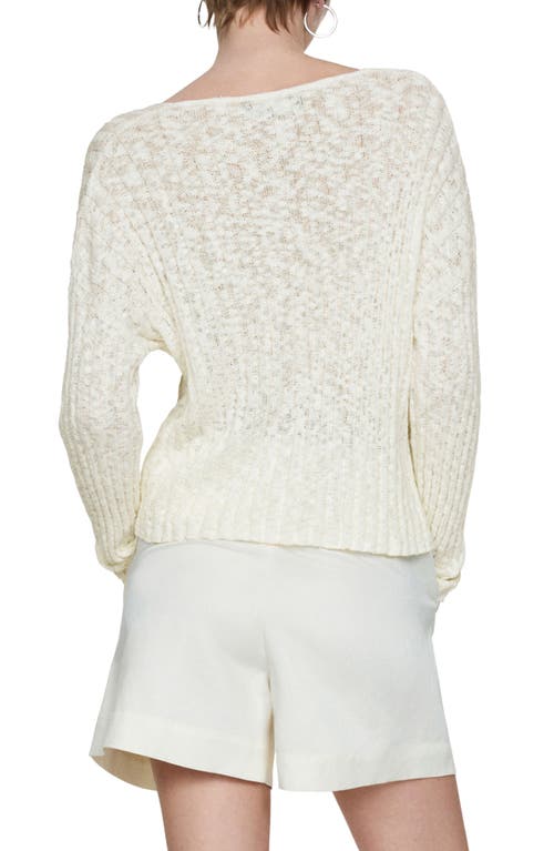 Mango V-neck Cotton Blend Slub Sweater