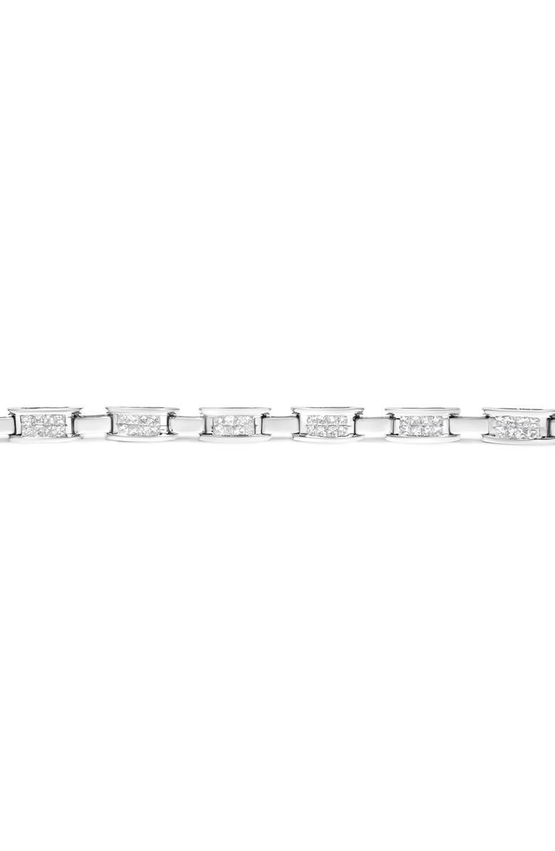 Haus of Brilliance 14K White Gold 2.0 Cttw Princess Cut Diamond Rectangular Link Bracelet, Alternate, color, White