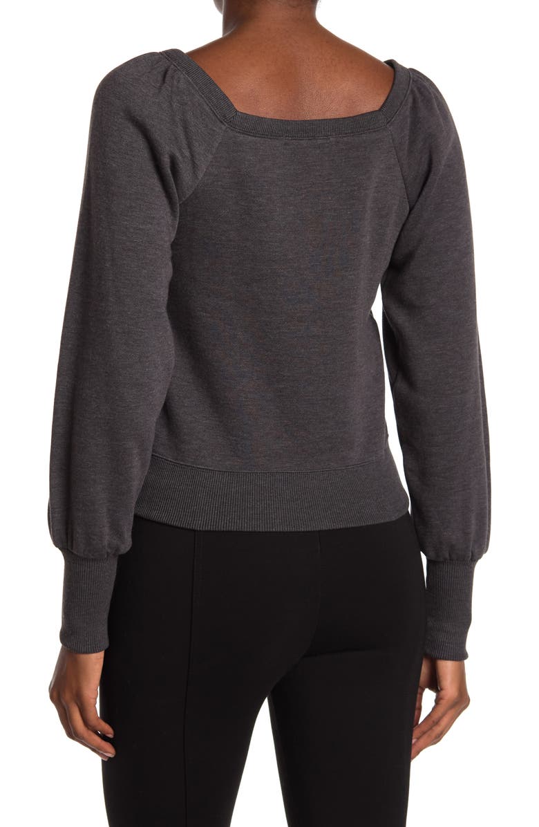 Rebecca Minkoff Ariel Square Neck Puff Sleeve Sweatshirt, Alternate, color, 